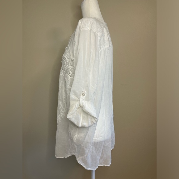 New Collection White Lace and Cotton Blouse - Picture 8 of 8